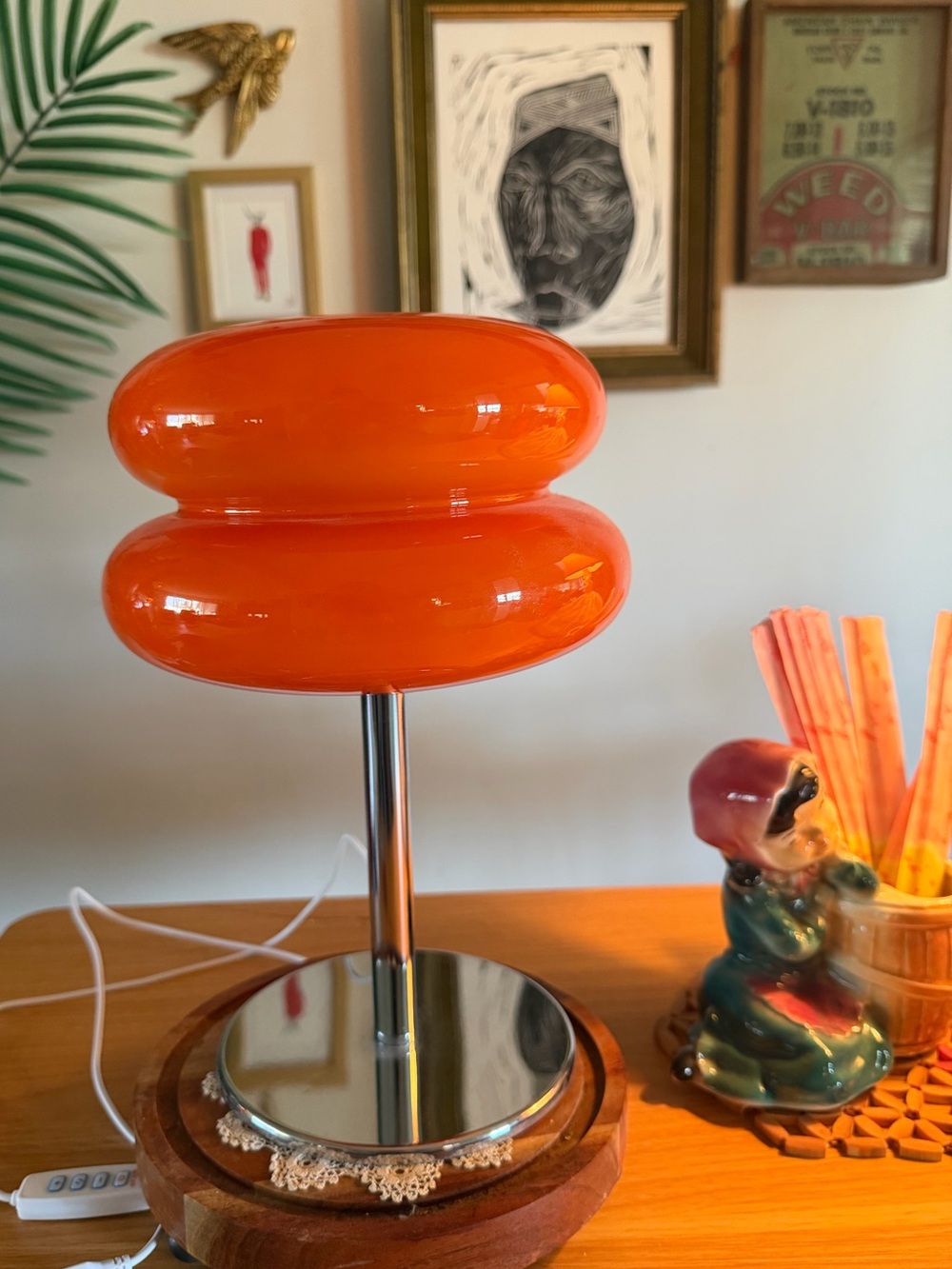 GLASS Midcentury Style Lamp.